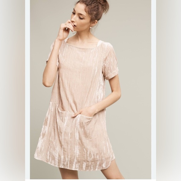Anthropologie floreat crushed velvet shift dress - Picture 2 of 11